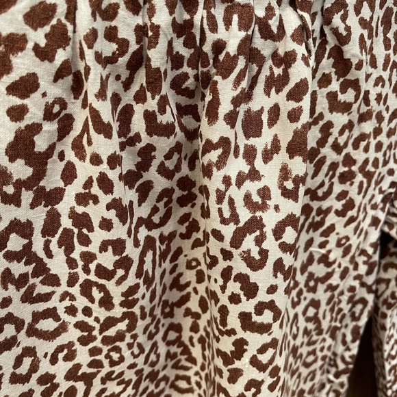 J. Crew animal print linen top 3/4 sleeve - Picture 5 of 8